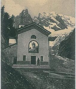 CARTOLINA d'Epoca AOSTA provincia - Courmayeur: SANTUARIO 1922