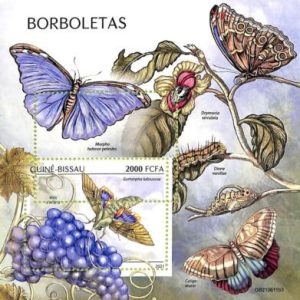A7603 - GUINE BISSAU - ERROR MISPERF Stamp Sheet - 2021 -  Insects  Butterflies