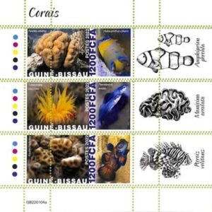 A7619 - GUINE BISSAU - ERROR MISPERF Stamp Sheet - 2022 - Corals