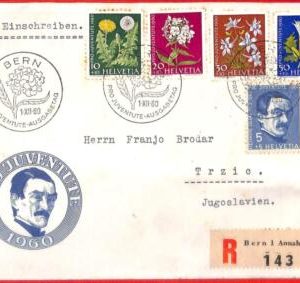 aa1892 - SWITZERLAND - Postal History -  FDC COVER 1960 Pro Juventute FLOWERS