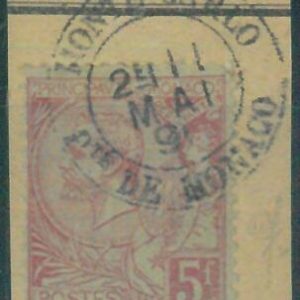 88245 - MONACO - STAMPS:  Yvert & Tellier  # 21a - FINE USED on small CUT-OUT