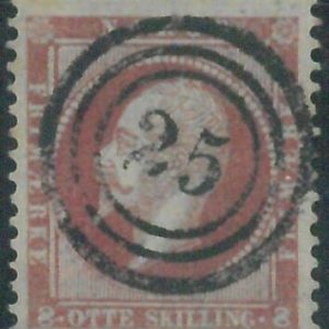 88247  -  NORWAY -  STAMP  -  FACIT #  5 -  Fine USED with BERGEN postmark