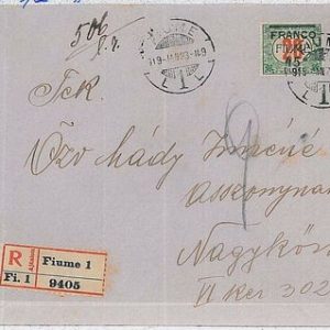 36449  OCCUPAZIONI  - Storia Postale: FIUME  sass. # 30 su BUSTA raccomandata