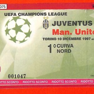 C1075 - Vecchio  BIGLIETTO PARTITA CALCIO - 1997 JUVENTUS  vs MANCHESTER United