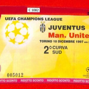 C1082 - Vecchio  BIGLIETTO PARTITA CALCIO - 1997 JUVENTUS  vs MANCHESTER United