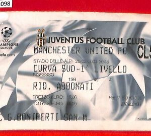 C1098 - Vecchio  BIGLIETTO PARTITA CALCIO - 2003 JUVENTUS  vs MANCHESTER United