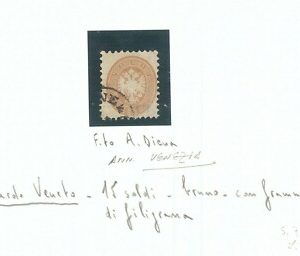 74327 - ANTICHI STATI:  Lombardo Veneto  - Sass 45 frammento FILIGRANA - A DIENA