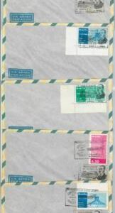 69191 - BRAZIL - POSTAL HISTORY - RHM C449 + A93/96 on 5 (FDC ?) COVERS 1960
