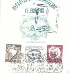 69195 - BRAZIL - POSTAL HISTORY - RHM F.O. 1 - Special Card 1945 - MAPS