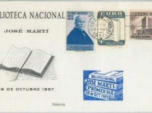 77157 - HABANA - Postal History -  FDC COVER 1957 - JOSE MARTI education LIBRARY