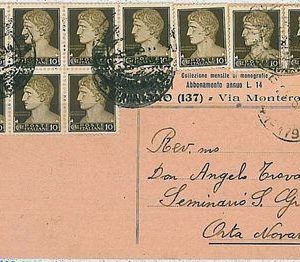 ITALIA RSI / Repubblica : storia postale - IMPERIALE su BUSTA - USO TARDIVO 1946