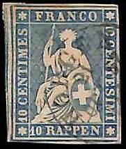 94992eC -   SWITZERLAND - STAMP -  Zumstein # 23 Cc - Very Fine  USED