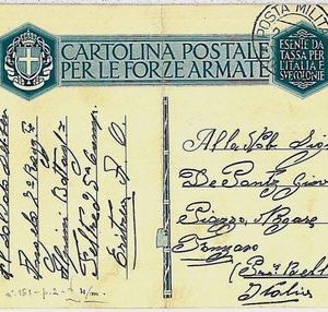 36482  colonie Italiane - Storia Postale: ERITREA Cartolina militare Italiana