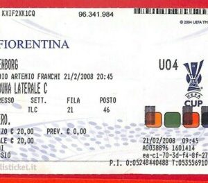 C0922 - Vecchio BIGLIETTO PARTITA CALCIO - 2008  FIORENTINA  VS ROSENBORG