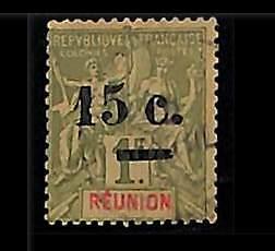 ZA0060c - REUNION  -  STAMP -  Yvert  # 53 Fine USED - ERROR: Big Dot