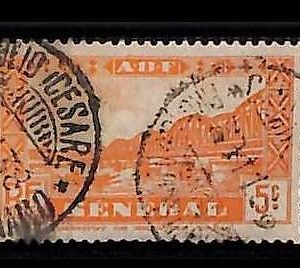 ZA0064b2 - SENEGAL -  STAMPS -  Yvert  # 117 USED with ITALIAN Paquebot postmark