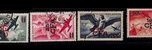 ZA0060g - REUNION  -  STAMP -  Yvert  # 45/48 AIR MAIL   Fine USED