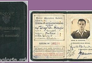 60986 -   DOCUMENTO D'EPOCA: TESSERA  RICONOSCIMENTO Alpini! 1945