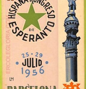 ae9970 - SPAIN -  VINTAGE  POSTCARD - ESPERANTO - Barcelona 1956