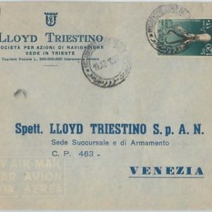 71340 - ITALIA COLONIE: SOMALIA - Sassone POSTA AERA 30 isolato su BUSTA 1957