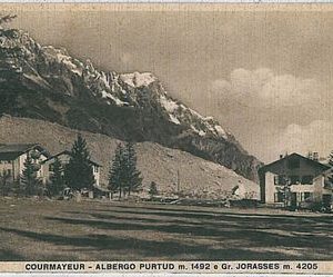 31918  CARTOLINA d'Epoca AOSTA provincia - Courmayeur: ALBERGO PURTUD 1934