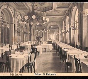 ab1431 - CARTOLINA D'EPOCA - MILANO Città : Salone di Ristorante