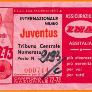 C1881- Vecchio BIGLIETTO PARTITA CALCIO- 1972-1973 INTER VS JUVETUS