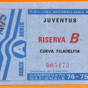 C1886- Vecchio BIGLIETTO PARTITA CALCIO- 1974-1975 JUVETUS