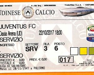 C2205- Vecchio BIGLIETTO PARTITA CALCIO- 2017 UDINESE VS JUVENTUS