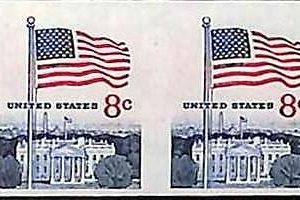 94800a -  USA - STAMPS - SC #  1338Gh  IMPERF PAIR - MNH Flags WHITE HOUSE