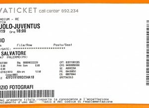 C2213- Vecchio BIGLIETTO PARTITA CALCIO- 2019 SASSUOLO VS JUVENTUS
