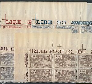 60742 - ITALIA: CASTELLOROSSO - Sassone 10/14  blocchi di 6 con NUMERO DI TAVOLA