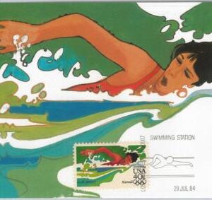 54293 - USA -  POSTAL HISTORY- MAXIMUM CARD - 1984  OLYMPICS Swimming