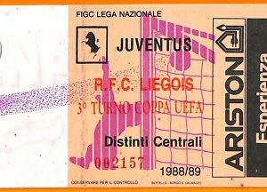 C2249- Vecchio BIGLIETTO PARTITA CALCIO- 1988-89  JUVENTUS VS LIEGOIS