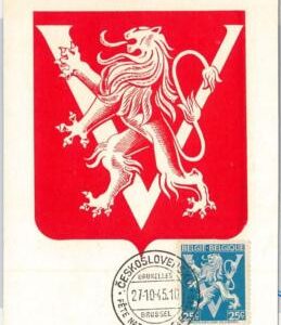 54590 -  BELGIUM - POSTAL HISTORY - MAXIMUM CARD - 1945  HERALDRY Lions