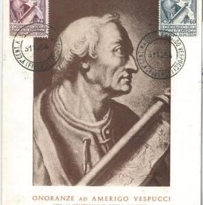 56824 -   ITALY -  POSTAL HISTORY - MAXIMUM CARD - 1954   Amerigo Vespucci