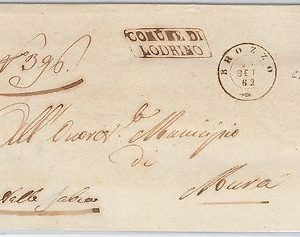 ITALIA REGNO: storia postale - LETTERA in FRANCHIGIA da LONDRINO / BROZZO   1862