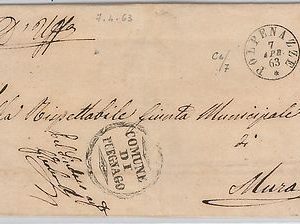 ITALIA REGNO: storia postale - LETTERA  FRANCHIGIA da POLPENAZZE / PUEGNAGO 1863