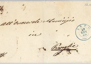 ITALIA REGNO: storia postale - LETTERA in FRANCHIGIA - Annullo AZZURRO di ANFO