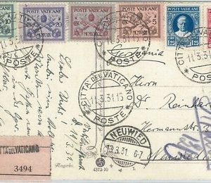 71910 - VATICANO - STORIA POSTALE: Concilliazione su CARTOLINA Raccomandata 1931