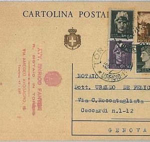 37871  - ITALIA LUOGOTENENZA - Intero Postale con FRANCOBOLLO AGGIUNTO : 1946