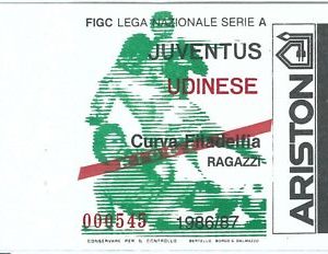69546  - Vecchio BIGLIETTO PARTITA CALCIO - 1986 / 1987 : JUVENTUS /  UDINESE
