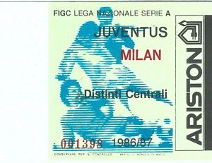 69547  - Vecchio BIGLIETTO PARTITA CALCIO - 1986 / 1987 : JUVENTUS /  MILAN