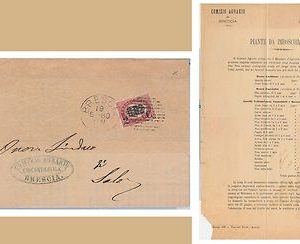 ITALIA REGNO: storia postale - Sassone 29 su MANIFESTO da BRESCIA 1880