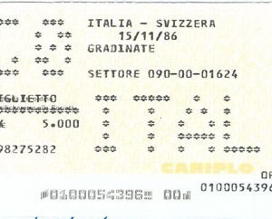 69550 -  BIGLIETTO PARTITA CALCIO 1986 : ITALY Italia /  SVIZZERA Switzerland