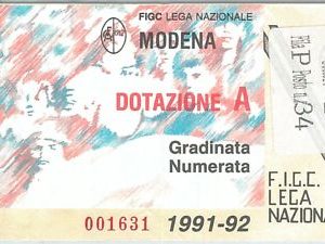 69712- Vecchio  BIGLIETTO PARTITA CALCIO - 1991/ 1992: MODENA - PIACENZA