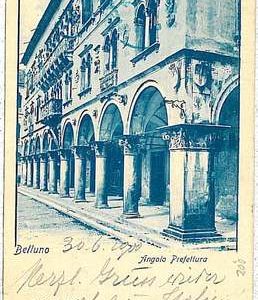 34381    CARTOLINA d'Epoca BELLUNO città - ANGOLO PREFETTURA 1900