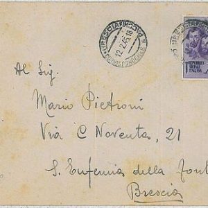 ITALIA RSI:  storia postale - FLLI BANDIERA su BUSTA - 1 Lira 1945