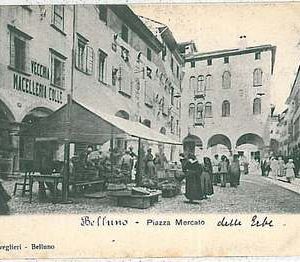 34408   CARTOLINA d'Epoca BELLUNO città - PIAZZA MERCATO