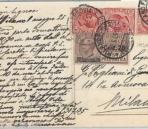 64180 - ITALIA REGNO - STORIA POSTALE : POSTA PNEUMATICA #5  su CARTOLINA 1925